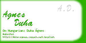 agnes duha business card